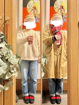 「14+（イチヨンプラス）のアイテム」を使った、まっきさん（レディース・150cm）の冬コーディネート