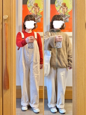 「昨日のコーデ」｜「アイテム（オールインワン・サロペット）」を使った、まっきさん（レディース・149cm）の冬コーディネート