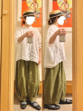 「SUN VALLEY（サンバレー）のアイテム（トップス）」を使った、まっきさん（レディース・149cm）の秋コーディネート