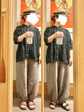 「SUN VALLEY（サンバレー）のアイテム（トップス）」を使った、まっきさん（レディース・149cm）の夏コーディネート