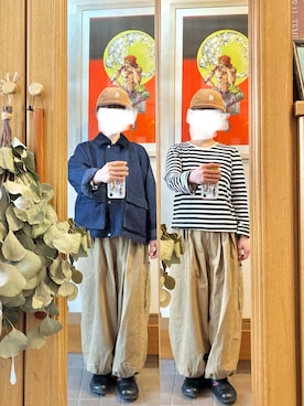 「無印良品（ムジルシリョウヒン）のアイテム（Tシャツ/カットソー、ブラック系）」を使った、まっきさん（レディース・150cm）の春コーディネート