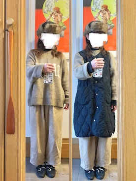 「ゆるニット」｜まっきさん（レディース・150cm）の春コーディネート