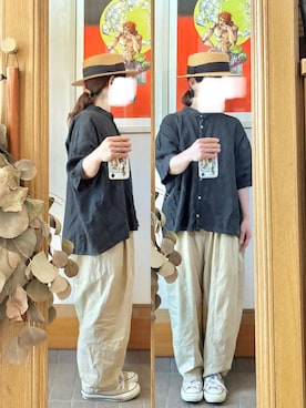 「14+（イチヨンプラス）のアイテム」を使った、まっきさん（レディース・150cm）の夏コーディネート