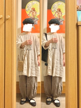 「古着」｜「アイテム（チュニック）」を使った、まっきさん（レディース・149cm）の秋コーディネート