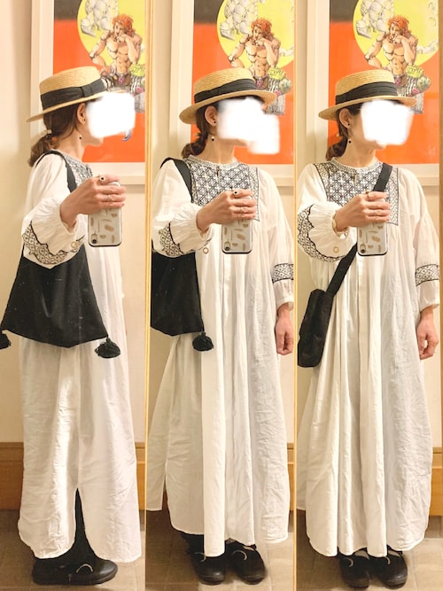 ＊ムーンモスワンピース/90 セール】【S/Mサイズ】オーバーレース切替ワンピース