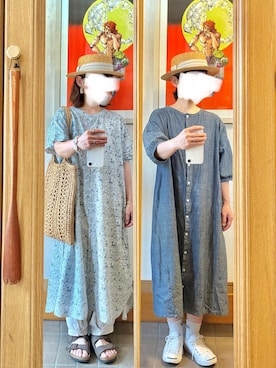 「アイテム（シャツワンピース）」を使った、まっきさん（レディース・150cm）の夏コーディネート
