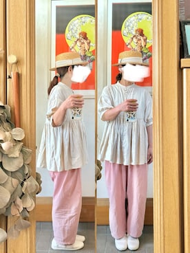 「14+（イチヨンプラス）のアイテム（帽子）」を使った、まっきさん（レディース・150cm）の秋コーディネート