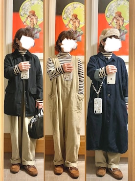 「昨日のコーデ」｜「アイテム（オールインワン・サロペット）」を使った、まっきさん（レディース・149cm）の冬コーディネート