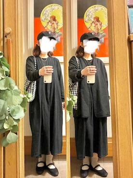 「黒コーデ」｜まっきさん（レディース・150cm）の秋コーディネート