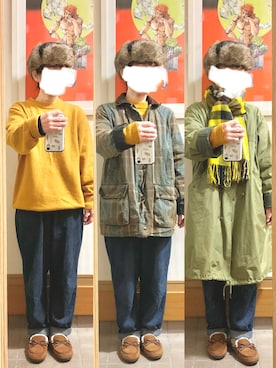 「昨日のコーデ」｜「アイテム（モッズコート）」を使った、まっきさん（レディース・149cm）の冬コーディネート