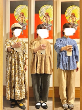 「アイテム（シャツワンピース）」を使った、まっきさん（レディース・150cm）の秋コーディネート