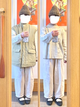 「コーデュロイパンツ」｜まっきさん（レディース・149cm）の冬コーディネート