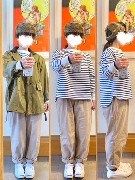 「ジャックパーセル」｜「アイテム（ブルゾン）」を使った、まっきさん（レディース・149cm）の冬コーディネート