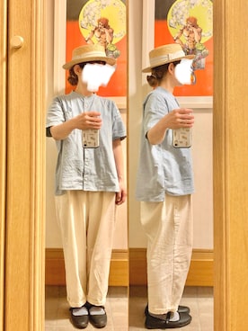 「SUN VALLEY（サンバレー）のアイテム（トップス）」を使った、まっきさん（レディース・149cm）の夏コーディネート