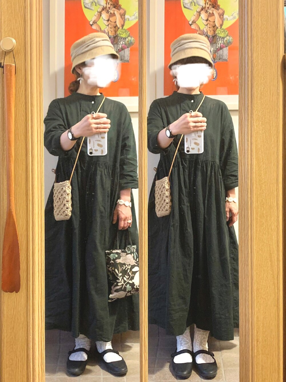 「今日のコーデ、今日の服、初のマチュアーハ、アウトレット品」｜「mature ha.のアイテム（ハット、ベージュ系）」を使った、まっきさん（レディース・149cm）の夏コーディネートの1枚目の写真