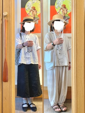 「アイテム（バレエシューズ）」を使った、まっきさん（レディース・150cm）の夏コーディネート