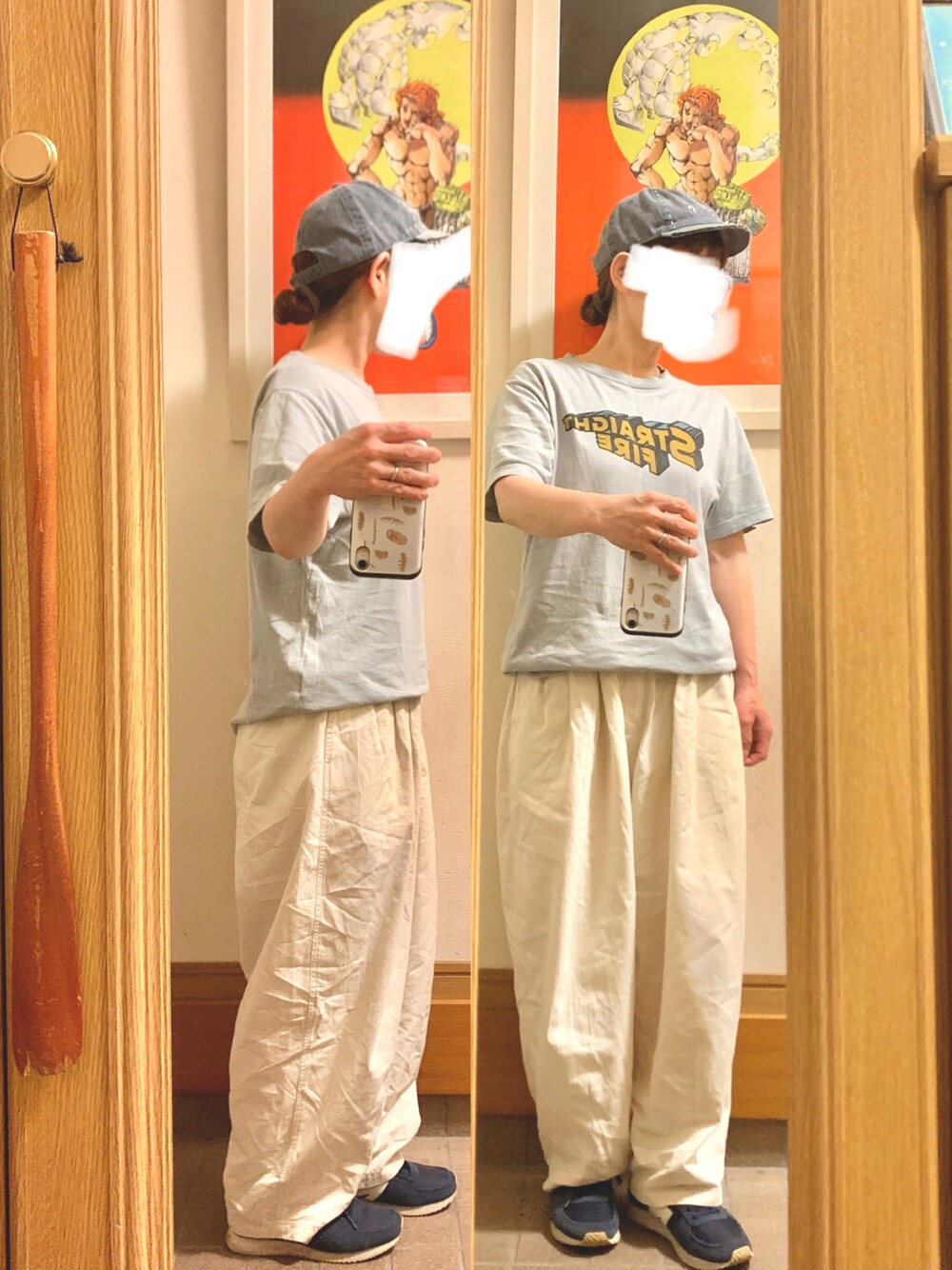 「昨日のコーデ、昨日の服、シンプルコーデ、出勤コーデ、古着」｜「SEVENDAYS=SUNDAYのアイテム（Tシャツ/カットソー、ブルー系）」を使った、まっきさん（レディース・150cm）の夏コーディネートの1枚目の写真