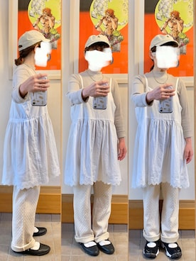 「アイテム（チュニック）」を使った、まっきさん（レディース・149cm）の春コーディネート