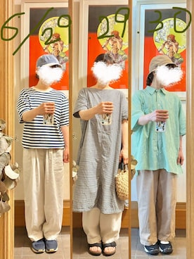 「SUN VALLEY（サンバレー）のアイテム」を使った、まっきさん（レディース・150cm）の夏コーディネート