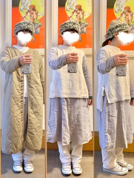 「chocol raffine robe（ショコラフィネローブ）のアイテム（ジャケット/アウター）」を使った、まっきさん（レディース・149cm）の冬コーディネート