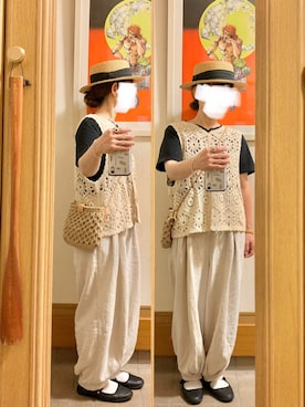 「SUN VALLEY（サンバレー）のアイテム」を使った、まっきさん（レディース・150cm）の夏コーディネート