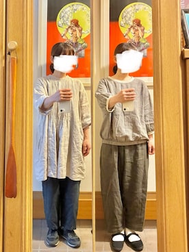 「アイテム（チュニック）」を使った、まっきさん（レディース・150cm）の秋コーディネート