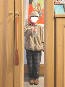 「茶系コーデ」｜まっきさん（レディース・149cm）の冬コーディネート