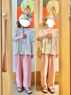 「Samansa Mos2 blue（サマンサモスモスブルー）のアイテム（帽子）」を使った、まっきさん（レディース・150cm）の夏コーディネート