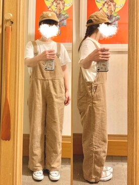 「Samansa Mos2 blue（サマンサモスモスブルー）のアイテム（オールインワン・サロペット）」を使った、まっきさん（レディース・149cm）の秋コーディネート