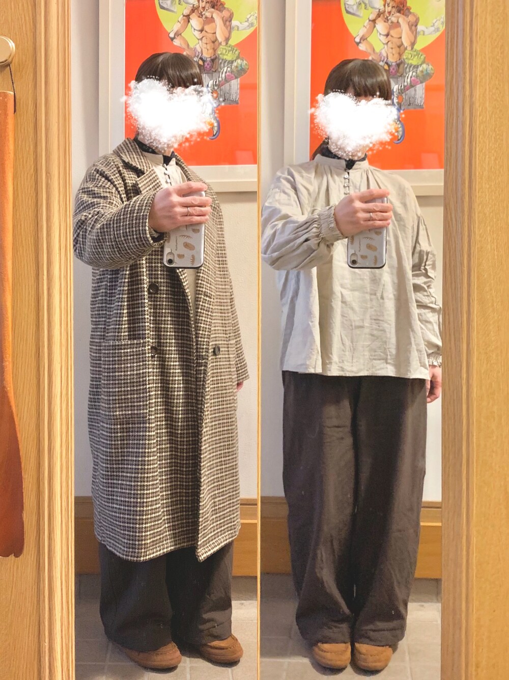 「今日のコーデ、今日の服」｜「しまむらのアイテム（チェスターコート、ブラウン系）」を使った、まっきさん（レディース・149cm）の冬コーディネートの1枚目の写真