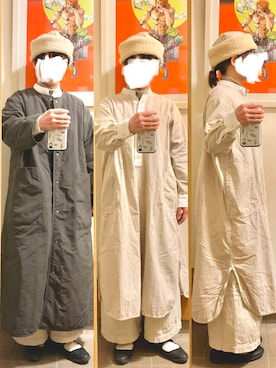 「昨日のコーデ」｜「アイテム（ノーカラーコート）」を使った、まっきさん（レディース・149cm）の冬コーディネート
