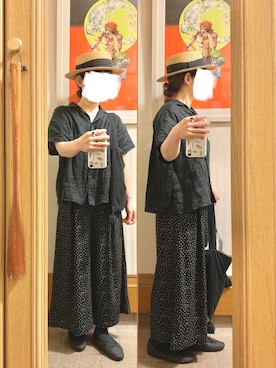 「Samansa Mos2 blue（サマンサモスモスブルー）のアイテム（バレエシューズ）」を使った、まっきさん（レディース・150cm）の夏コーディネート