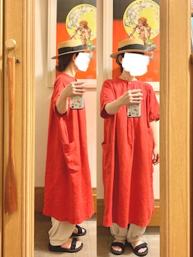 「スポサン」｜「アイテム（帽子）」を使った、まっきさん（レディース・150cm）の夏コーディネート