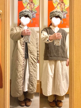 「chocol raffine robe（ショコラフィネローブ）のアイテム（ジャケット/アウター）」を使った、まっきさん（レディース・149cm）の冬コーディネート