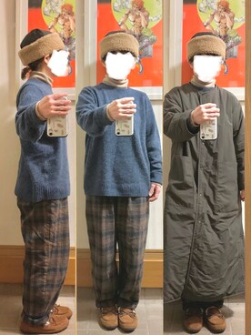 「昨日のコーデ」｜「アイテム（ノーカラーコート）」を使った、まっきさん（レディース・149cm）の冬コーディネート