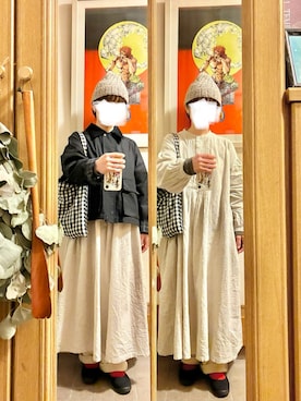 「UNIQLO（ユニクロ）のアイテム（ジャケット/アウター、ブラック系）」を使った、まっきさん（レディース・150cm）の春コーディネート