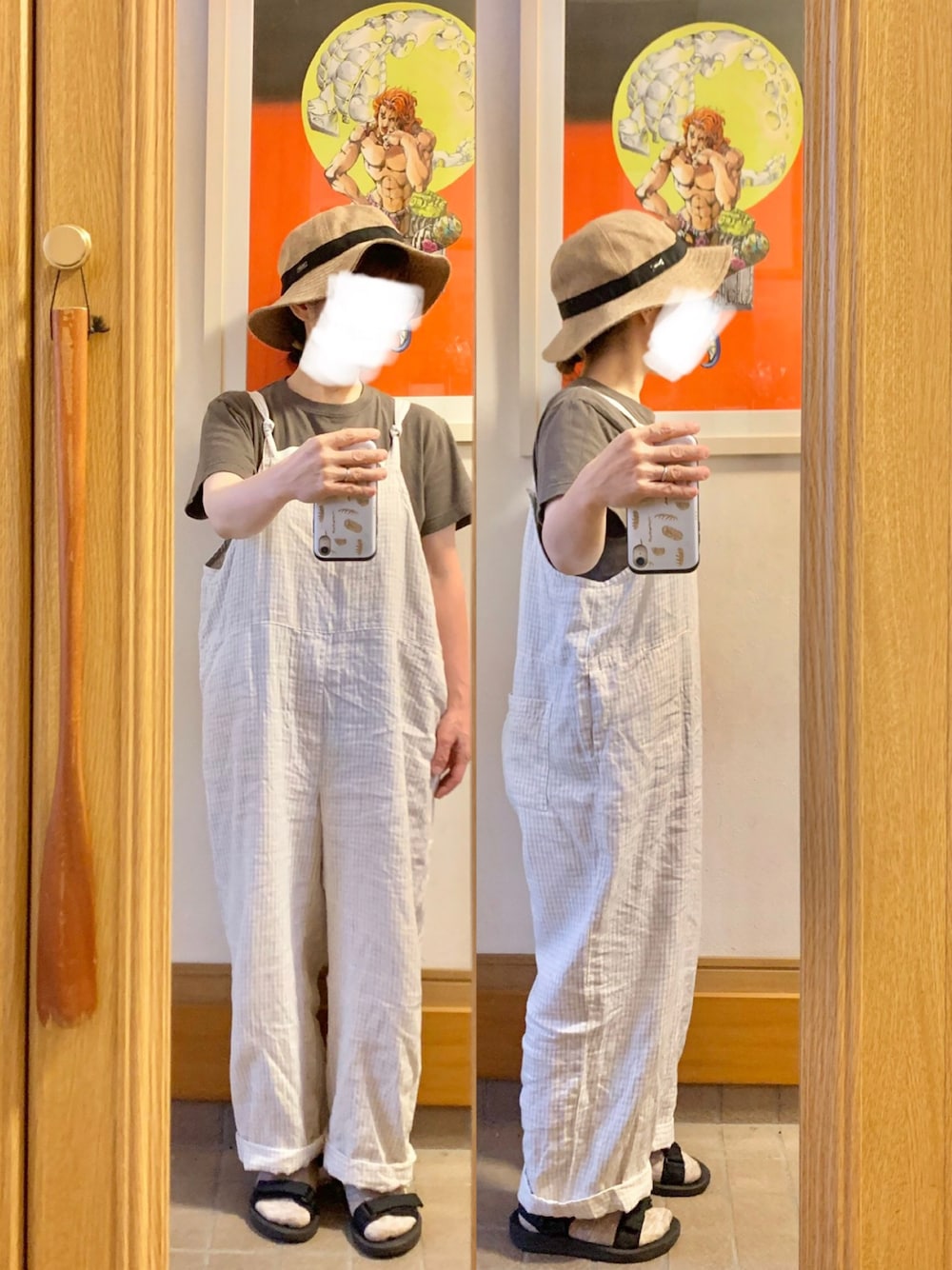 「今日のコーデ、今日の服、古着コーデ、スポサン」｜「ORCIVALの【ORCIVAL/オーシバル】Raffia Like PE HAT #RC-7146RLP（ハット、ベージュ系）」を使った、まっきさん（レディース・150cm）の夏コーディネートの1枚目の写真