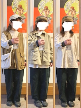 「アイテム（ベスト）」を使った、まっきさん（レディース・150cm）の春コーディネート