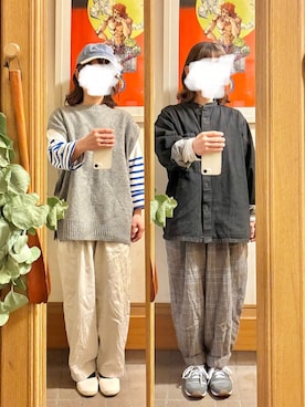 「アイテム（キャップ）」を使った、まっきさん（レディース・150cm）の秋コーディネート