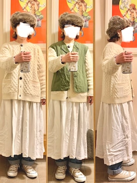 「milsa（ミルサ）のアイテム（帽子）」を使った、まっきさん（レディース・149cm）の冬コーディネート