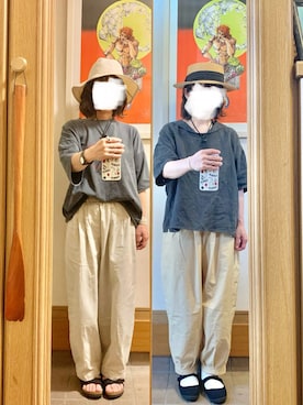 「アイテム（バレエシューズ）」を使った、まっきさん（レディース・150cm）の夏コーディネート