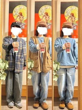 「アイテム（ベスト）」を使った、まっきさん（レディース・150cm）の秋コーディネート