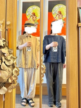 「BIRKENSTOCK（ビルケンシュトック）のアイテム（サンダル、ブラック系）」を使った、まっきさん（レディース・150cm）の秋コーディネート