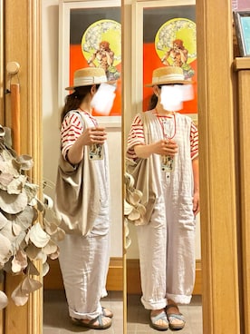 「14+（イチヨンプラス）のアイテム」を使った、まっきさん（レディース・150cm）の夏コーディネート