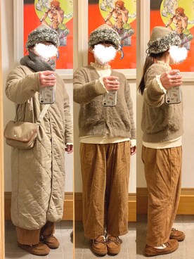 「chocol raffine robe（ショコラフィネローブ）のアイテム（ジャケット/アウター）」を使った、まっきさん（レディース・149cm）の冬コーディネート