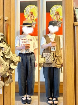 「14+（イチヨンプラス）のアイテム」を使った、まっきさん（レディース・150cm）の夏コーディネート
