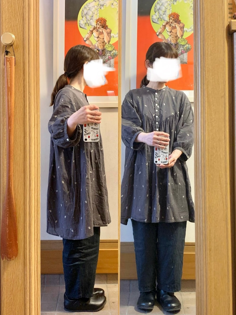 「昨日の服、昨日のコーデ、シンプルコーデ」｜「studio CLIPのアイテム（チュニック、グレー系）」を使った、まっきさん（レディース・150cm）の春コーディネートの1枚目の写真