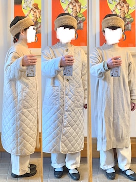 「昨日のコーデ」｜「アイテム（ノーカラーコート）」を使った、まっきさん（レディース・149cm）の冬コーディネート