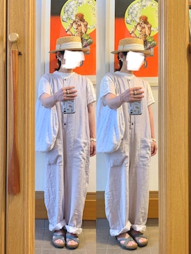 「昨日のコーデ」｜「アイテム（オールインワン・サロペット）」を使った、まっきさん（レディース・150cm）の夏コーディネート