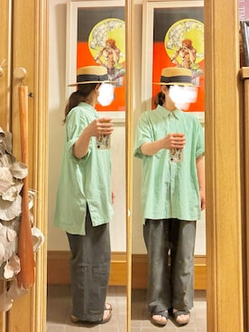 「14+（イチヨンプラス）のアイテム」を使った、まっきさん（レディース・150cm）の夏コーディネート